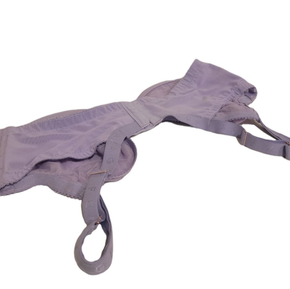 Savage X Fenty NWT Flocked Logo Unlined Bra Purple 38G - Picture 4 of 7